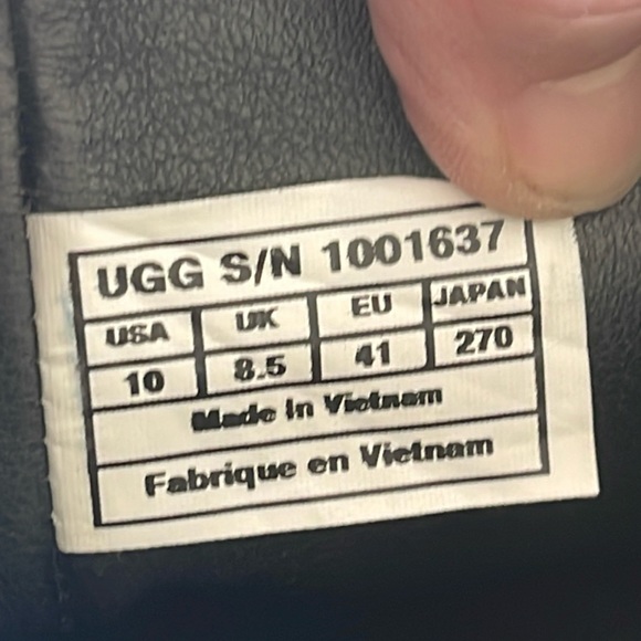 UGG Women's Channing II Boots Leather Sheepskin Sock Liner Black Size 10 - Picture 6 of 14